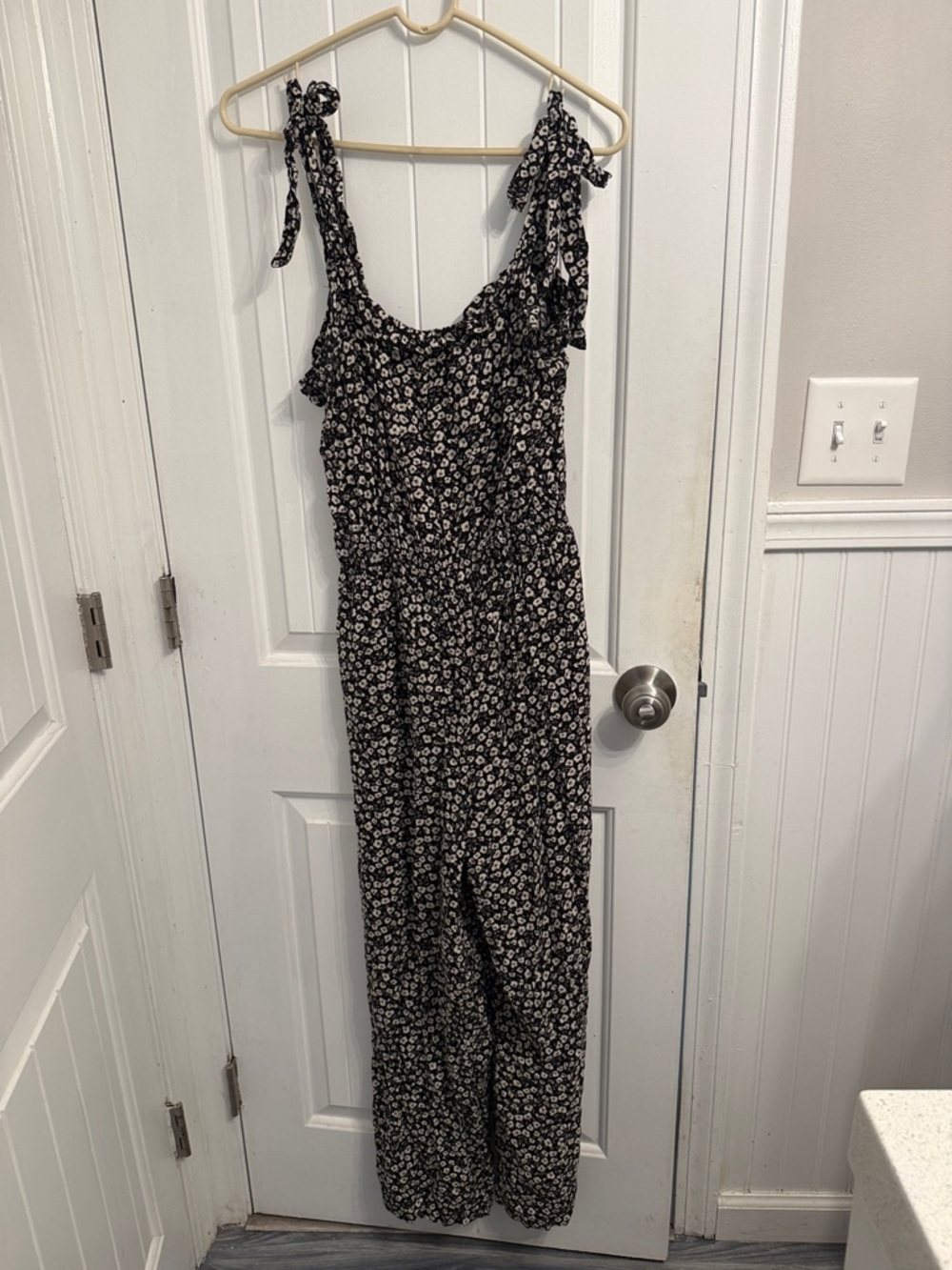 Miami Black Floral Tie-Shoulder Jumpsuit